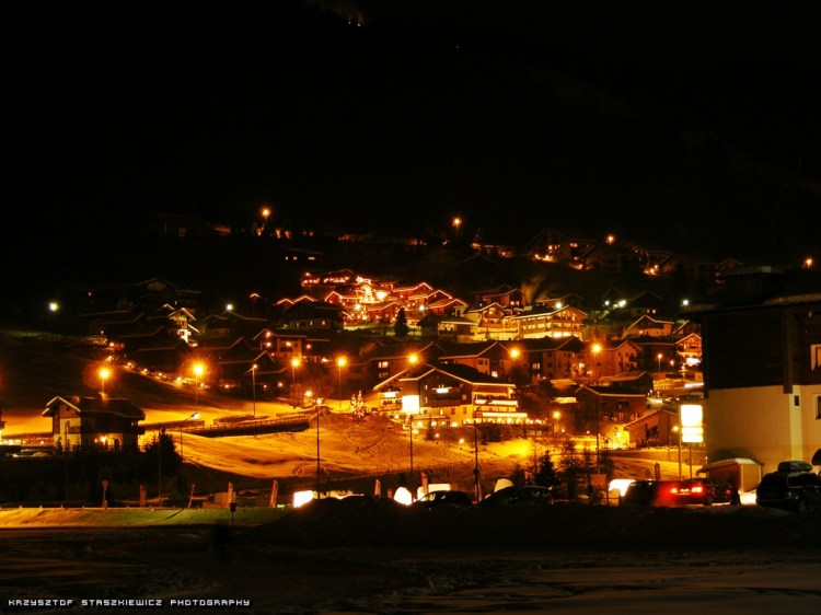Livigno wieczorową porą 