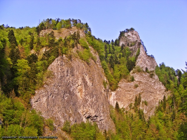 Pieniny ze spływu Dunajcem. Szczyt po prawej to Sokolica (na której byłem w ten sam dzień, kilka godzin wcześniej)