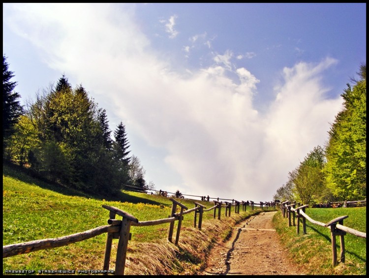 Ścieżka prosto do nieba. A konkretnie pod przełęcz Szopka, albo ,,Chwała Bogu" jak zwał tak zwał.
