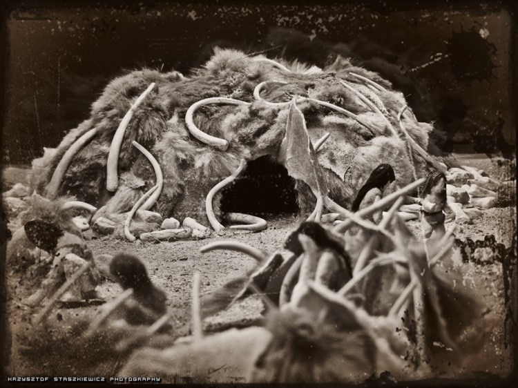 Jedna z kilku makiet pokazująca jak wyglądało życie bardzo dawno temu.