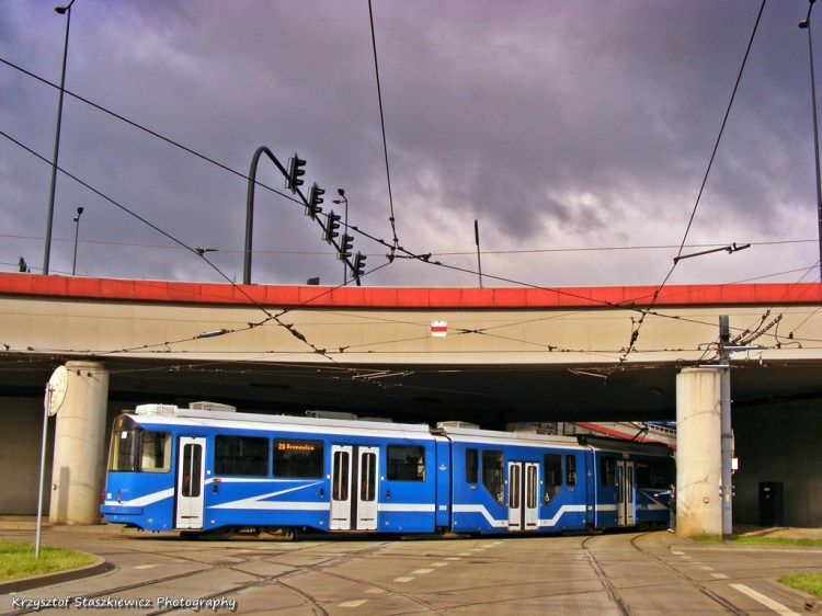 Złamanie iglicy na Rondzie Mogilskim.