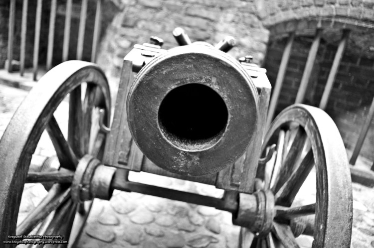 Stara armata znajdująca się przed wejściem do Muzeum Bursztynu w Gdańsku.