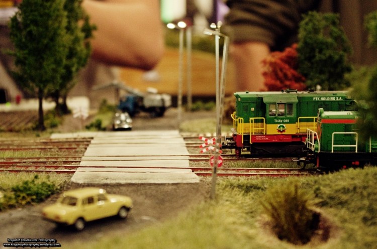 Jeden z ładniejszych fragmentów makiety kolejowej, którą można było oglądać w weekend w Muzeum Inżynierii Miejskiej. 